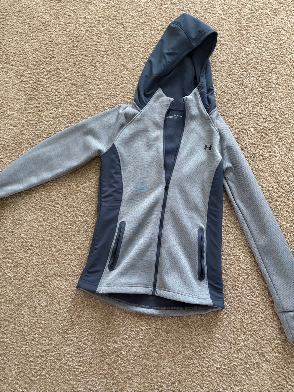 Under Armour Women’s ' Gray Hooded Performance Jacket with Dark Gray Panels
